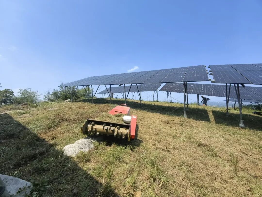 遥控履带式割草机器人光伏场站作业